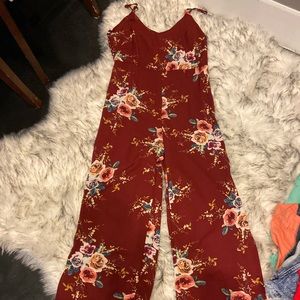 Floral pants jumpsuit with slits (never worn)